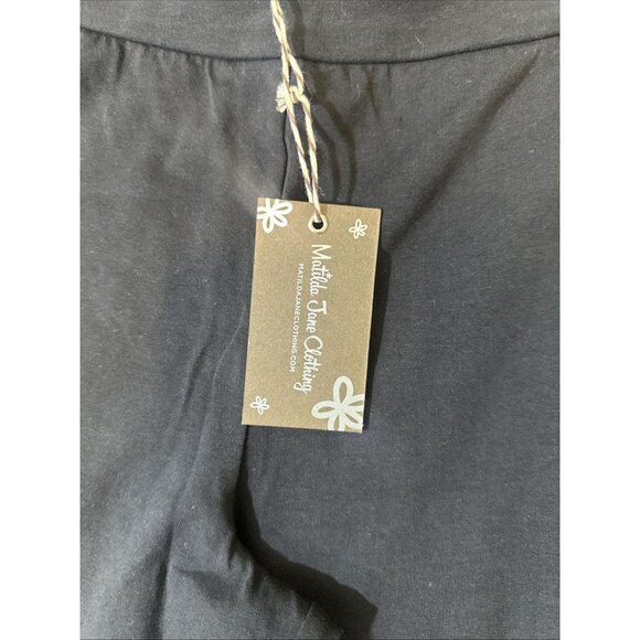 Matilda Jane Women’s Capri Pants Medium Black Big Ruffle Hem Cropped - Picture 4 of 9